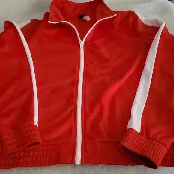 ♥️Red sweet sheen like fabric jacket - Picture 1 of 6